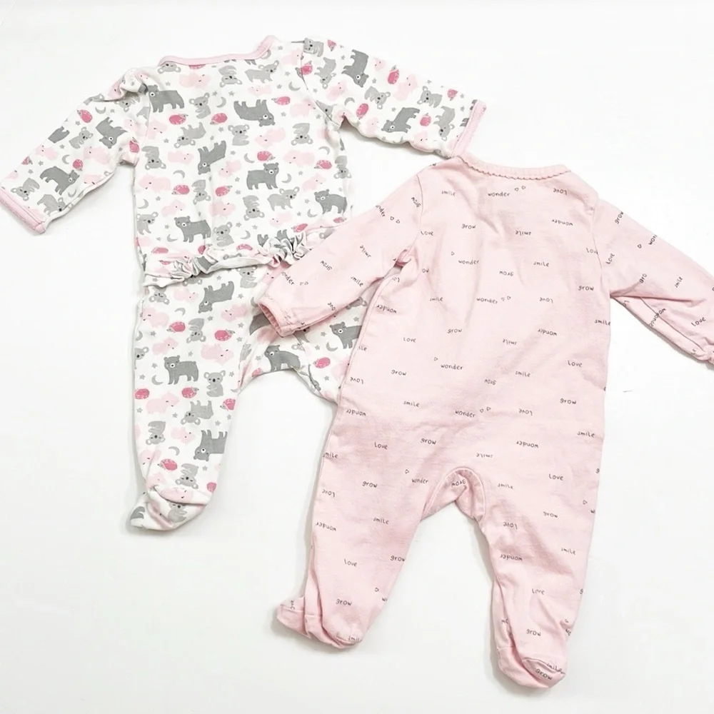 Carter's baby girls zip up footies